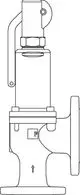 Sicherheitsventil aus GGG-Material mit einem seitlichen Abgang und einem oberen Anschluss. Hergestellt von IMI Hydronic Engineering für Druckentlastung in pneumatischen Systemen.